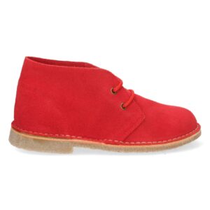 Botín Desert Boots Unisex Rojo en Piel Serraje con Suela de Crepé