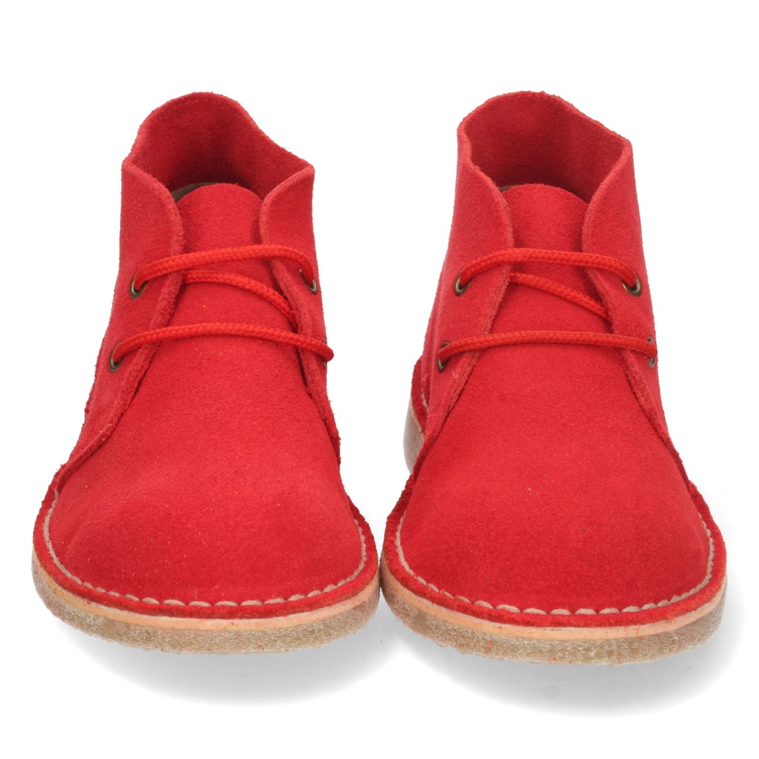 Botín Desert Boots Unisex Rojo en Piel Serraje con Suela de Crepé 3 Botín Desert Boots Unisex Rojo en Piel Serraje con Suela de Crepé - Imagen 3