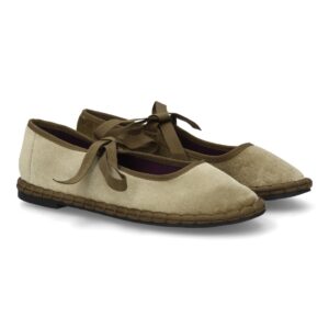 Bailarinas Kaki Aterciopeladas con Lazada