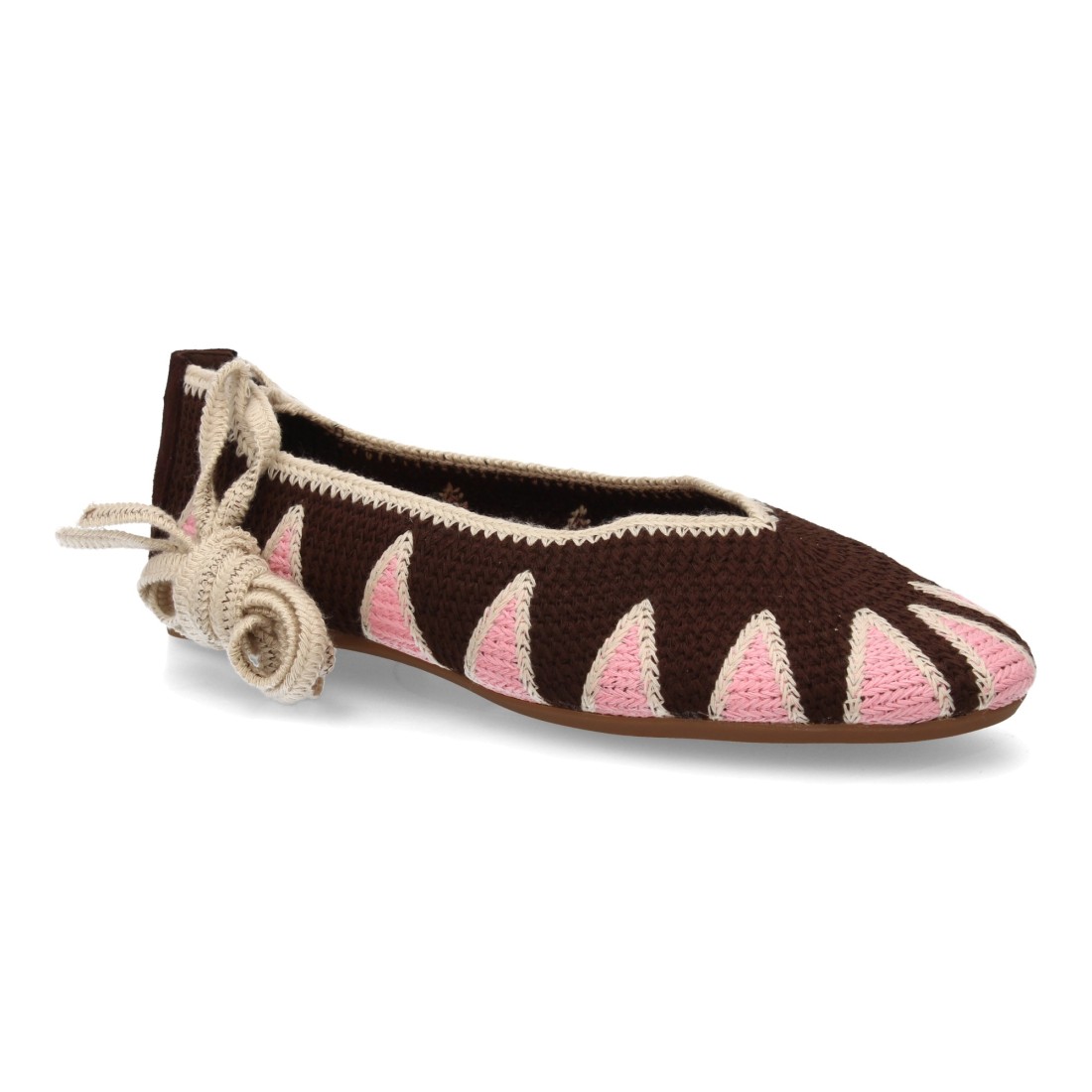 Bailarinas Artesanales Crochet Marrón 3 Bailarinas Artesanales Crochet Marrón - Imagen 3