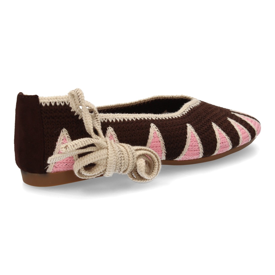 Bailarinas Artesanales Crochet Marrón 4 Bailarinas Artesanales Crochet Marrón - Imagen 4