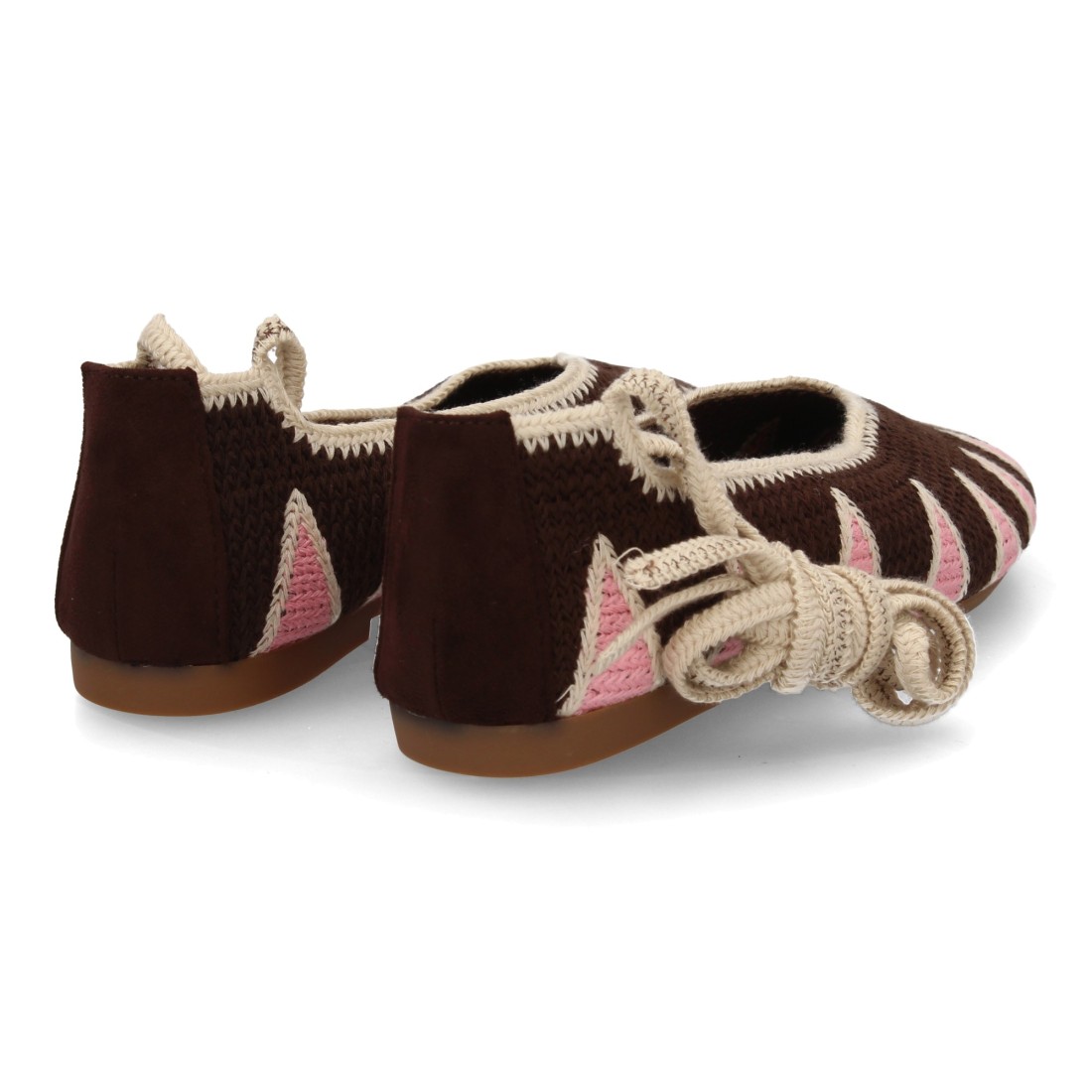 Bailarinas Artesanales Crochet Marrón 5 Bailarinas Artesanales Crochet Marrón - Imagen 5