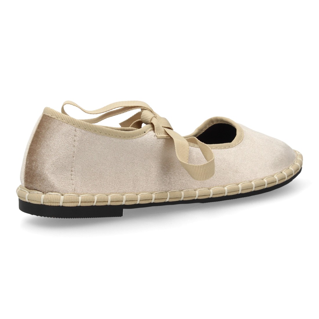Bailarinas Planas Beige Aterciopeladas con Lazada 4 Bailarinas Planas Beige Aterciopeladas con Lazada - Imagen 4