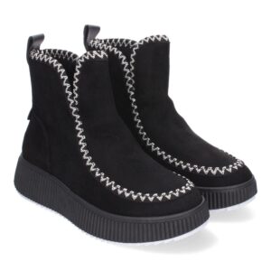 Botines Estilo Esquimal Planos Para Mujer Color Negro