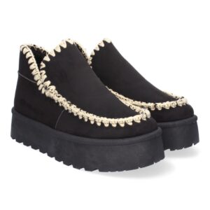 Botas Esquimal De Plataforma Para Mujer Color Negro