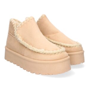 Botas Esquimal De Plataforma Para Mujer Color Beige