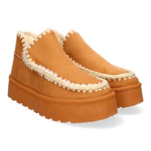 Botas Esquimal De Plataforma Para Mujer Color Cuero