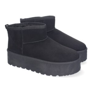 Botas Australianas Con Plataforma Y Pelo Suave Mujer Color Negro