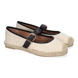 Bailarinas Estilo Alpargatas en Yute Color Negro