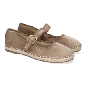 Bailarinas Kaki de Serraje con Hebilla