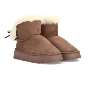 Bota Invierno Marrón con Borreguito y Plataforma