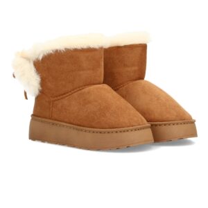 Bota Invierno Camel con Borreguito y Plataforma
