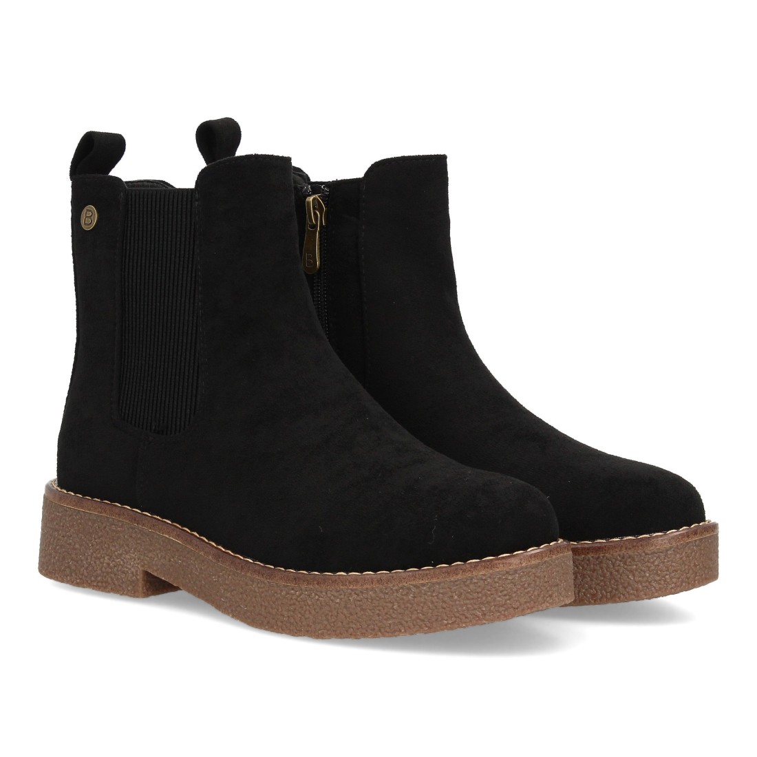 Botín Chelsea con cremallera Negro 1 Botín Chelsea con cremallera Negro