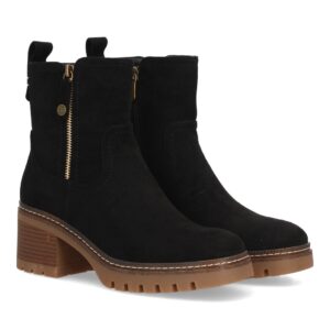 Botín con Tacón y Suela Dentada Negro