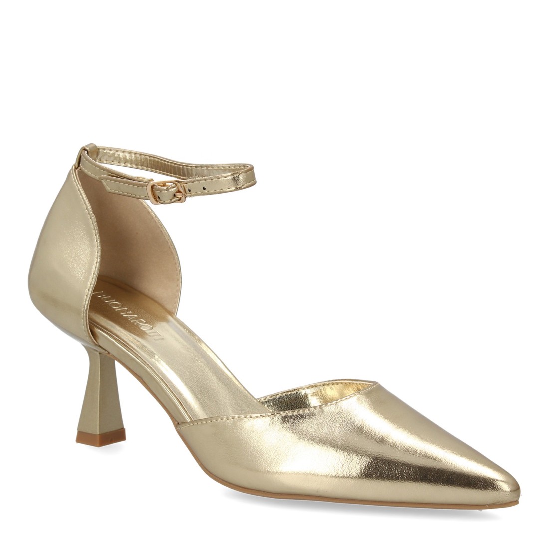 Zapatos de Tacón en Color Dorado con Pulsera al Tobillo Acabado Metalizado 3 Zapatos de Tacón en Color Dorado con Pulsera al Tobillo Acabado Metalizado - Imagen 3