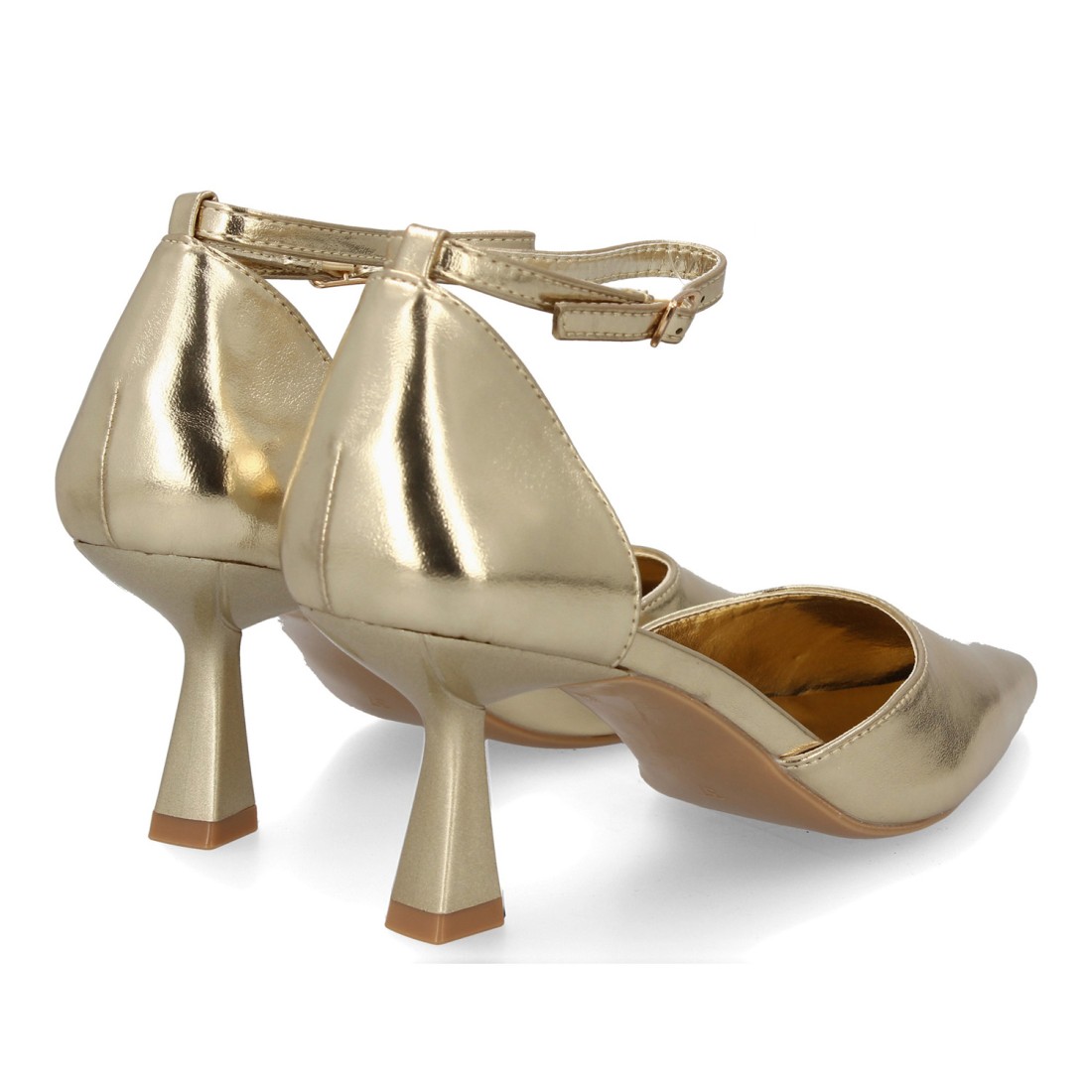 Zapatos de Tacón en Color Dorado con Pulsera al Tobillo Acabado Metalizado 5 Zapatos de Tacón en Color Dorado con Pulsera al Tobillo Acabado Metalizado - Imagen 5