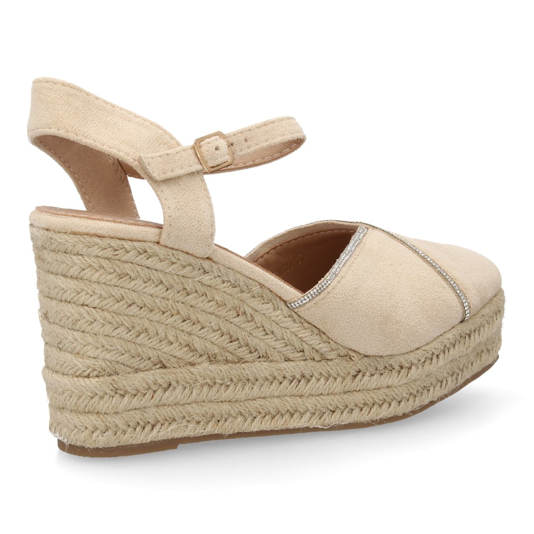 Cuñas de Esparto Beige con Pulsera de Hebilla para Mujer 4 Cuñas de Esparto Beige con Pulsera de Hebilla para Mujer - Imagen 4