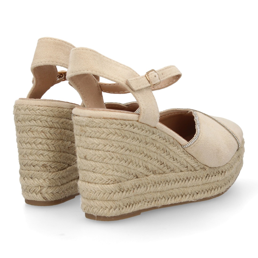 Cuñas de Esparto Beige con Pulsera de Hebilla para Mujer 5 Cuñas de Esparto Beige con Pulsera de Hebilla para Mujer - Imagen 5