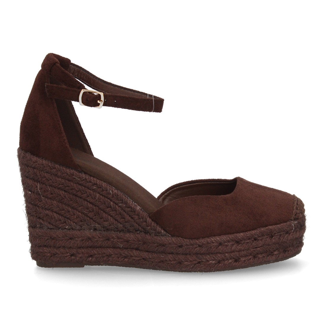 Cuñas de Esparto en Color Marrón con Pulsera de Hebilla 2 Cuñas de Esparto en Color Marrón con Pulsera de Hebilla - Imagen 2