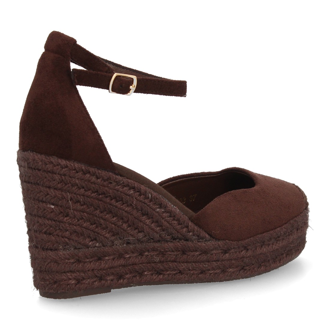 Cuñas de Esparto en Color Marrón con Pulsera de Hebilla 4 Cuñas de Esparto en Color Marrón con Pulsera de Hebilla - Imagen 4