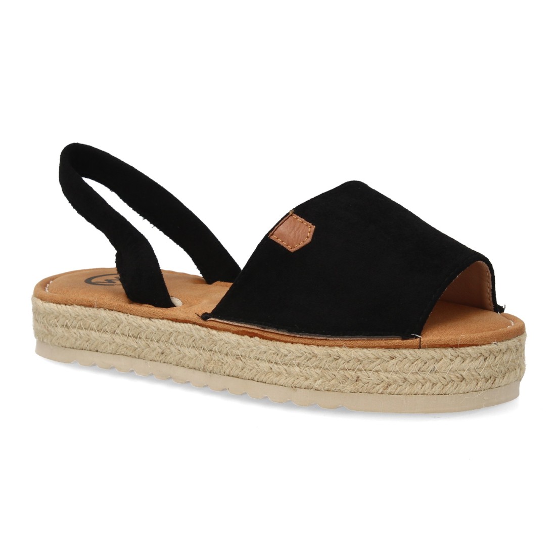 Sandalias Menorquinas Negras con Plataforma de Esparto para Mujer 3 Sandalias Menorquinas Negras con Plataforma de Esparto para Mujer - Imagen 3