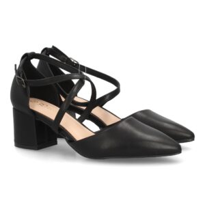 Zapatos de Tacón Negro Cross Elegance