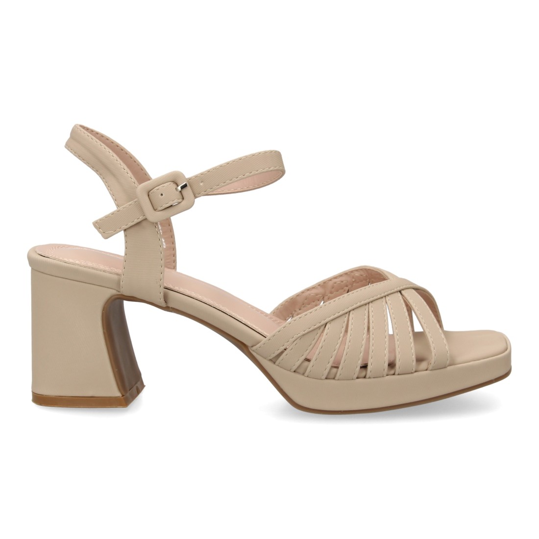 Sandalia de Tacón Beige con Pulsera 2 Sandalia de Tacón Beige con Pulsera - Imagen 2