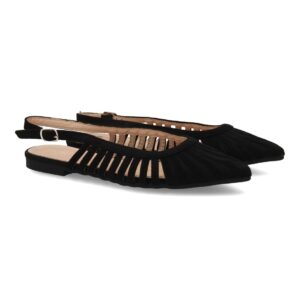 Zapatos Mujer 4 Sandalias Slingback Negras Caladas para Mujer con Puntera Fina