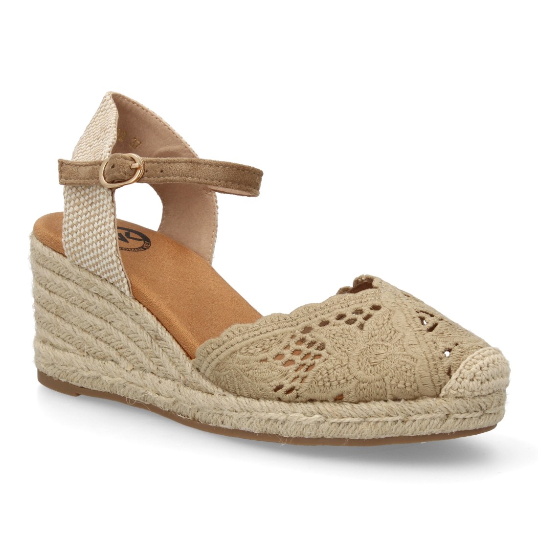 Alpargatas de Cuña Beige Bordadas 3 Alpargatas de Cuña Beige Bordadas - Imagen 3