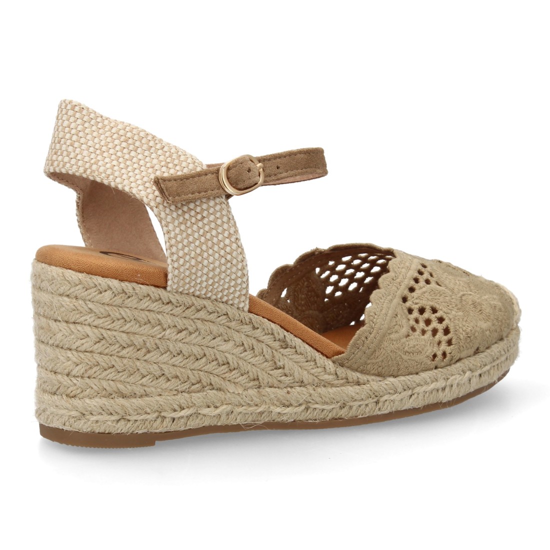 Alpargatas de Cuña Beige Bordadas 4 Alpargatas de Cuña Beige Bordadas - Imagen 4