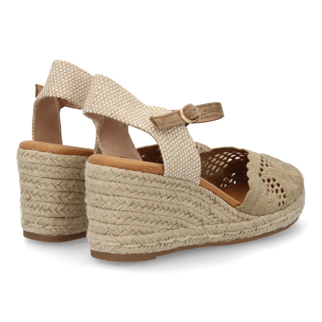 Alpargatas de Cuña Beige Bordadas 5 Alpargatas de Cuña Beige Bordadas - Imagen 5