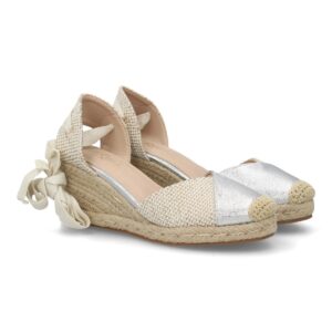 Alpargata Cuña Lazo Plata