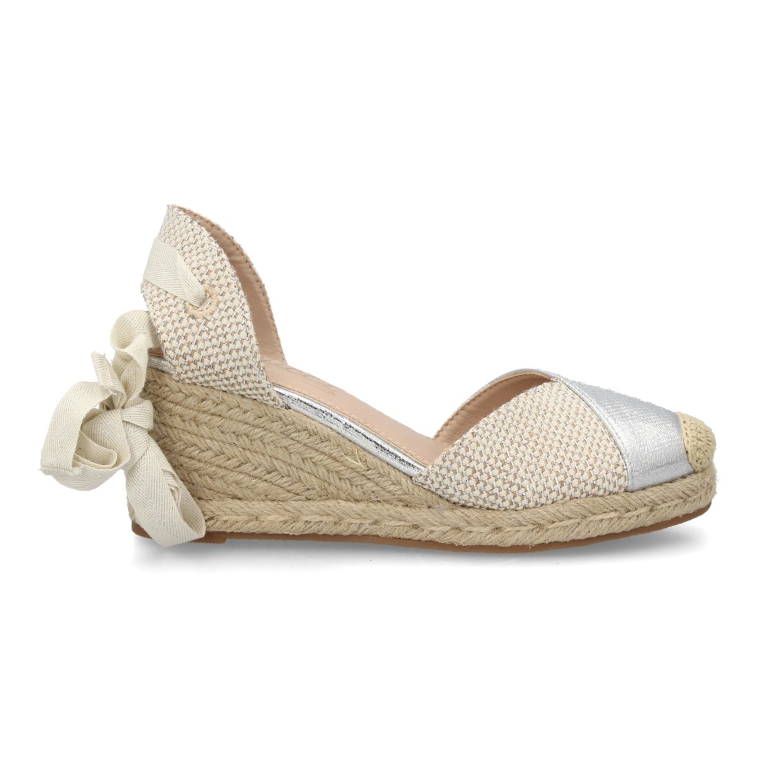 Alpargata Cuña Lazo Plata 2 Alpargata Cuña Lazo Plata - Imagen 2