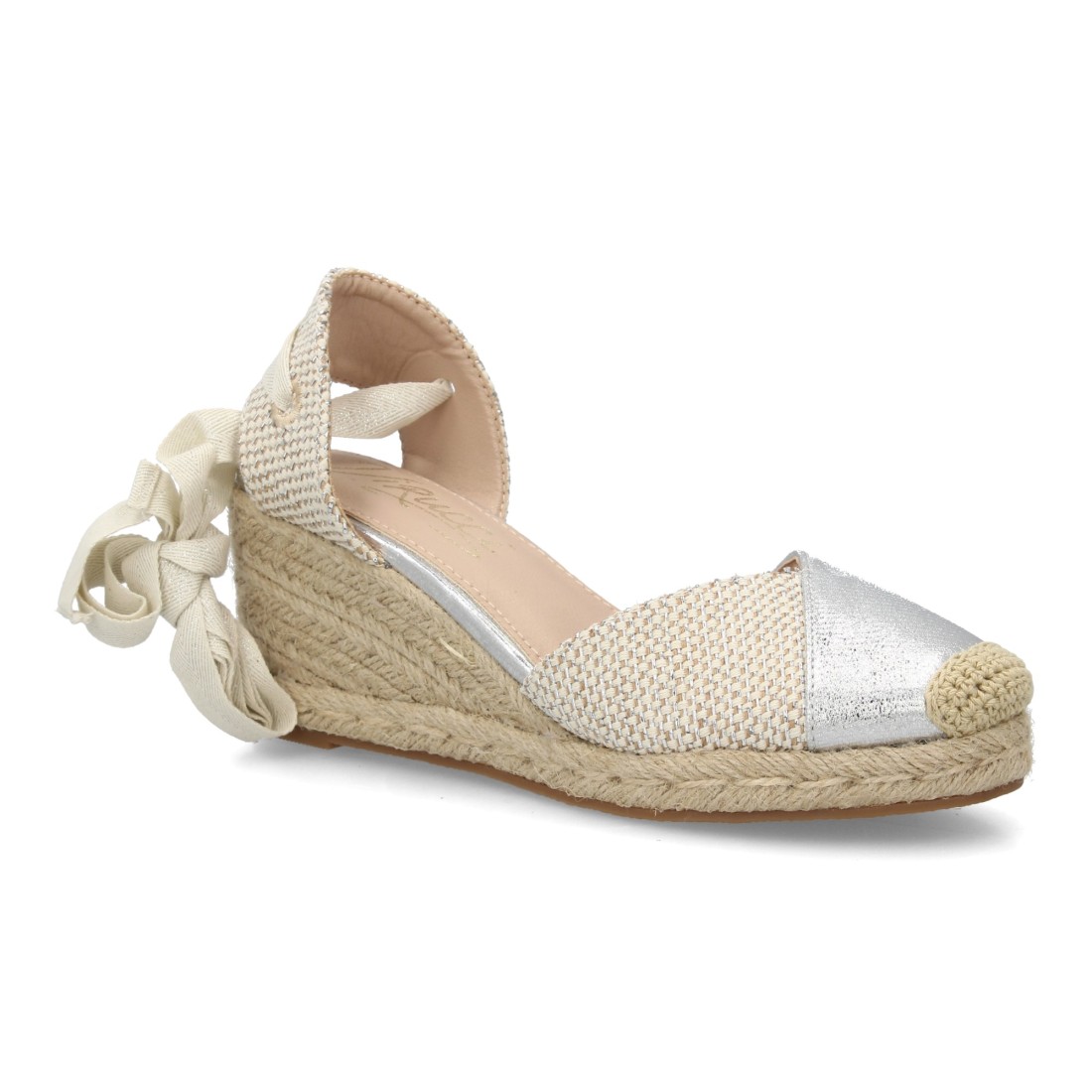 Alpargata Cuña Lazo Plata 3 Alpargata Cuña Lazo Plata - Imagen 3