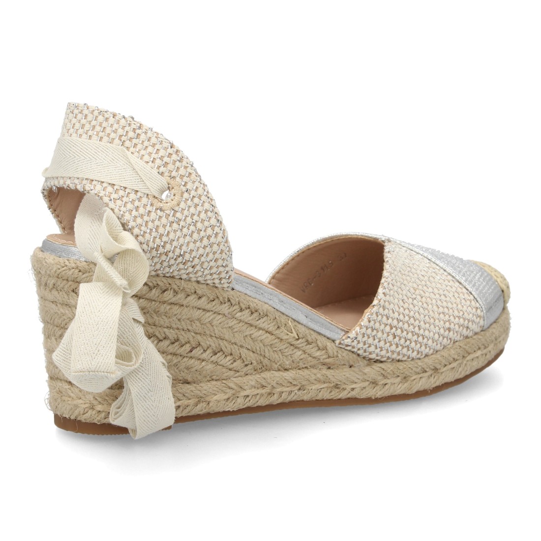 Alpargata Cuña Lazo Plata 4 Alpargata Cuña Lazo Plata - Imagen 4