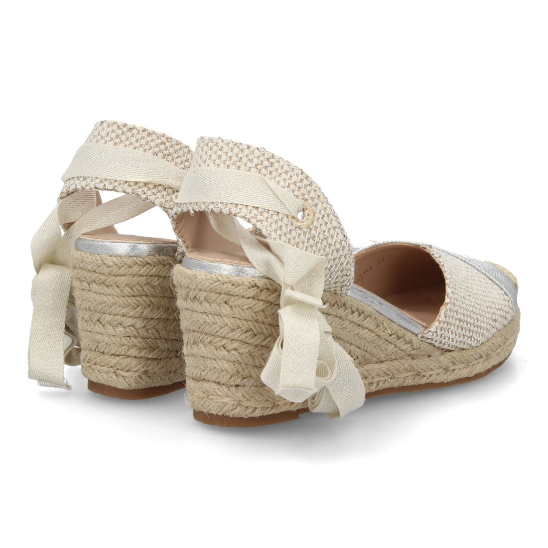 Alpargata Cuña Lazo Plata 5 Alpargata Cuña Lazo Plata - Imagen 5