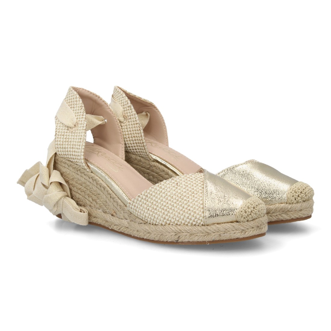 Alpargata Cuña Lazo Oro 1 Alpargata Cuña Lazo Oro