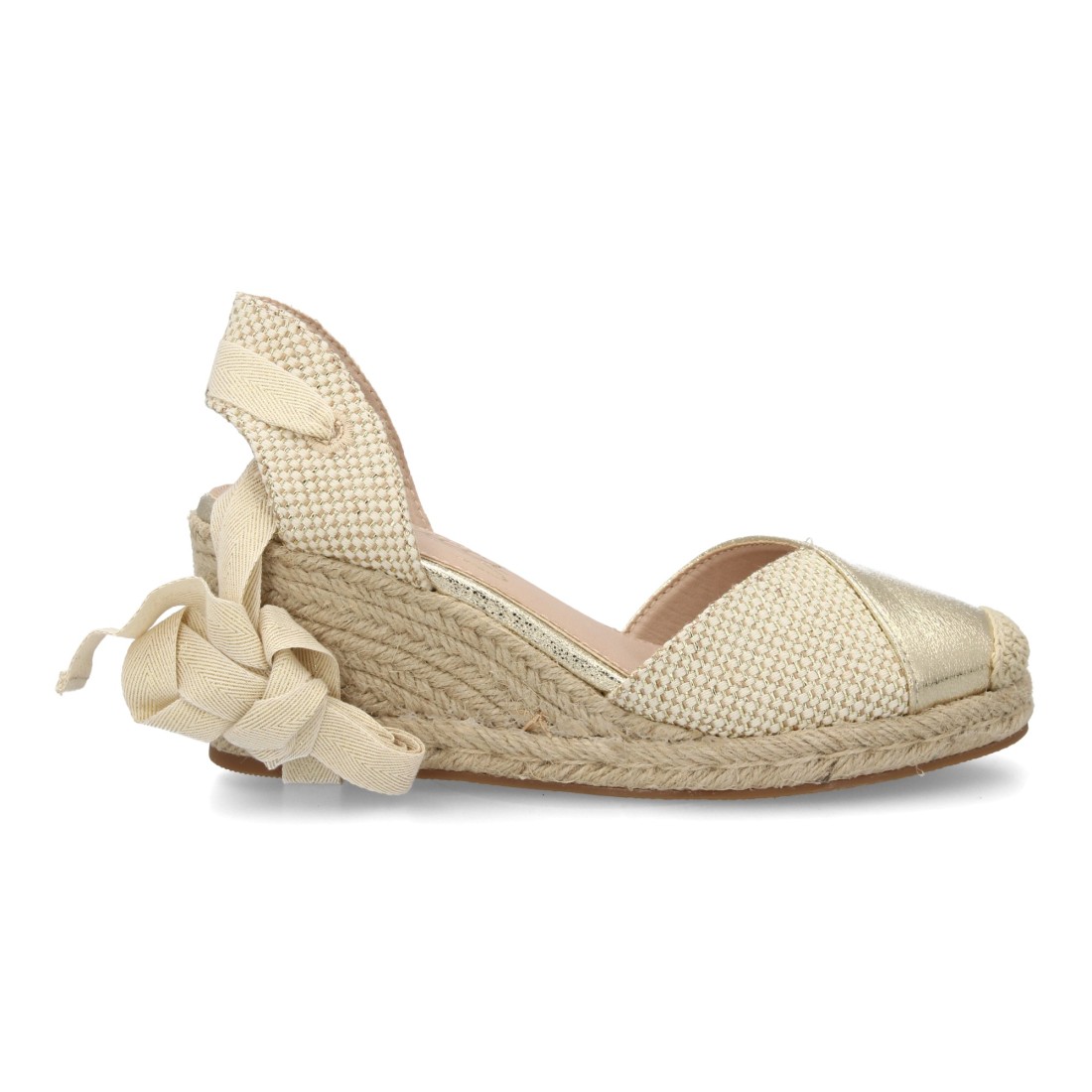 Alpargata Cuña Lazo Oro 2 Alpargata Cuña Lazo Oro - Imagen 2