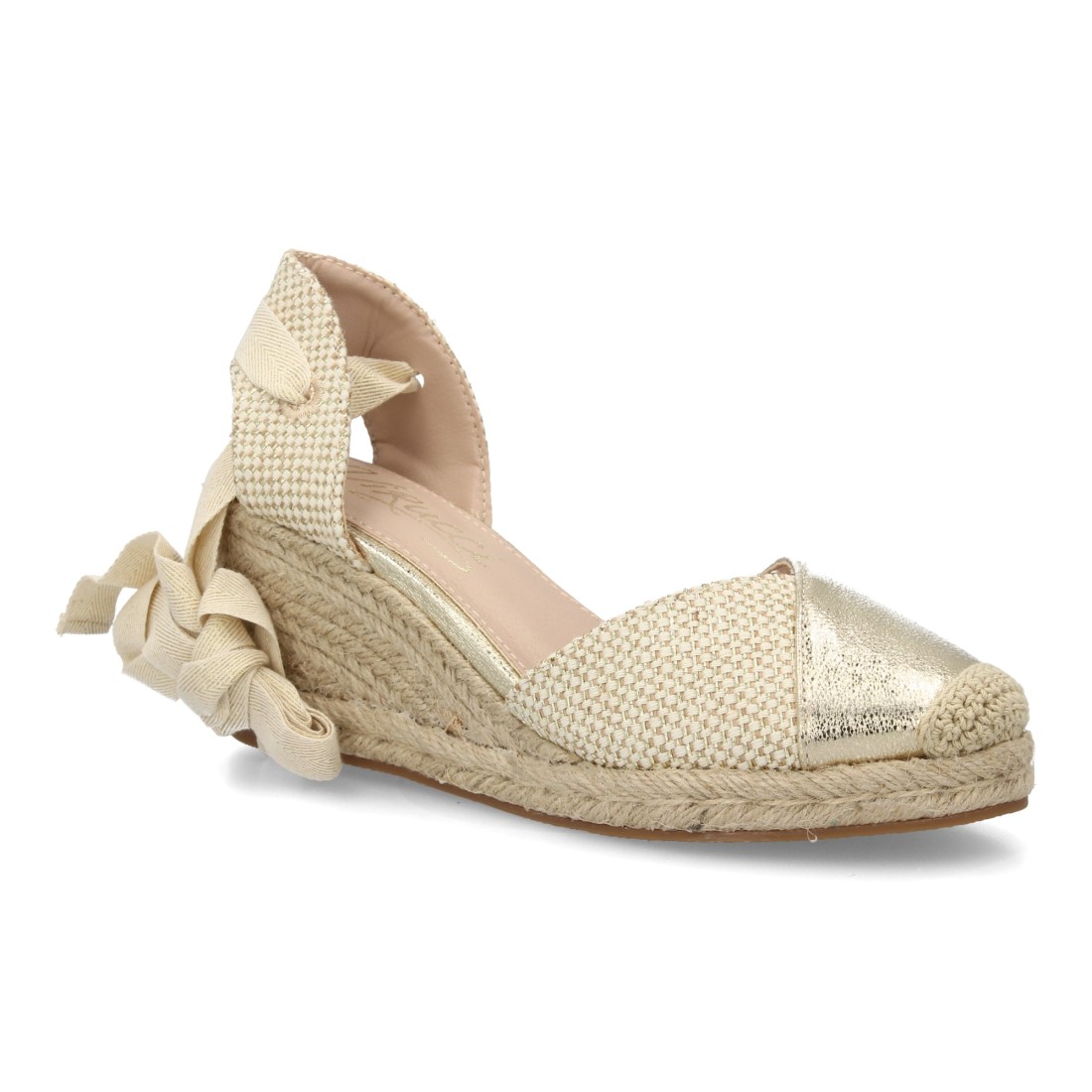 Alpargata Cuña Lazo Oro 3 Alpargata Cuña Lazo Oro - Imagen 3