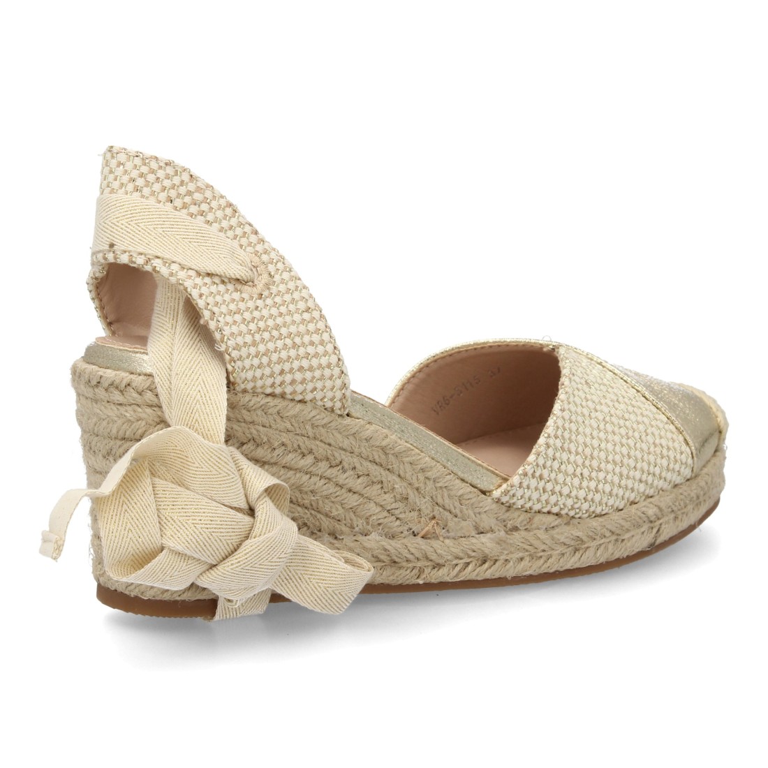 Alpargata Cuña Lazo Oro 4 Alpargata Cuña Lazo Oro - Imagen 4