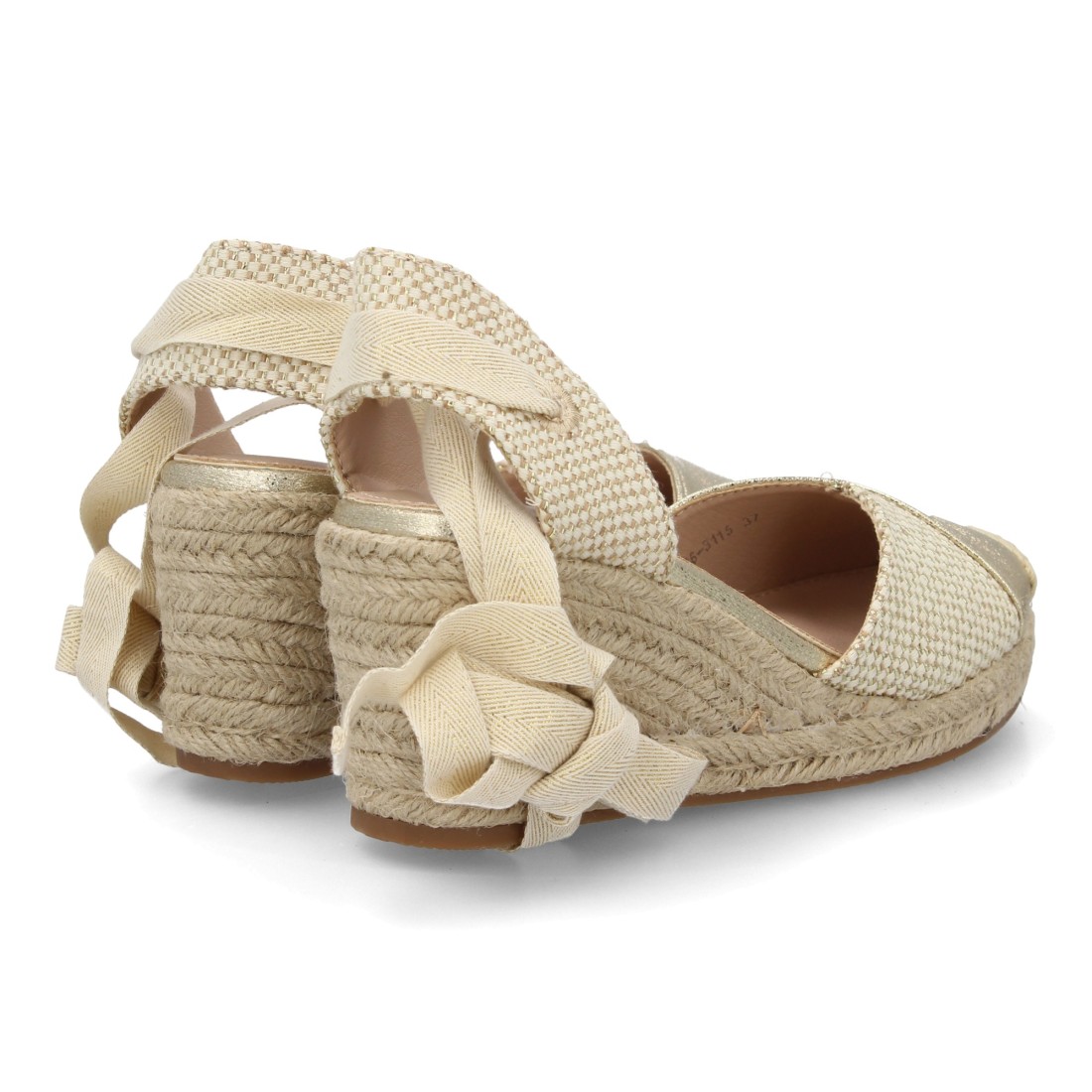 Alpargata Cuña Lazo Oro 5 Alpargata Cuña Lazo Oro - Imagen 5