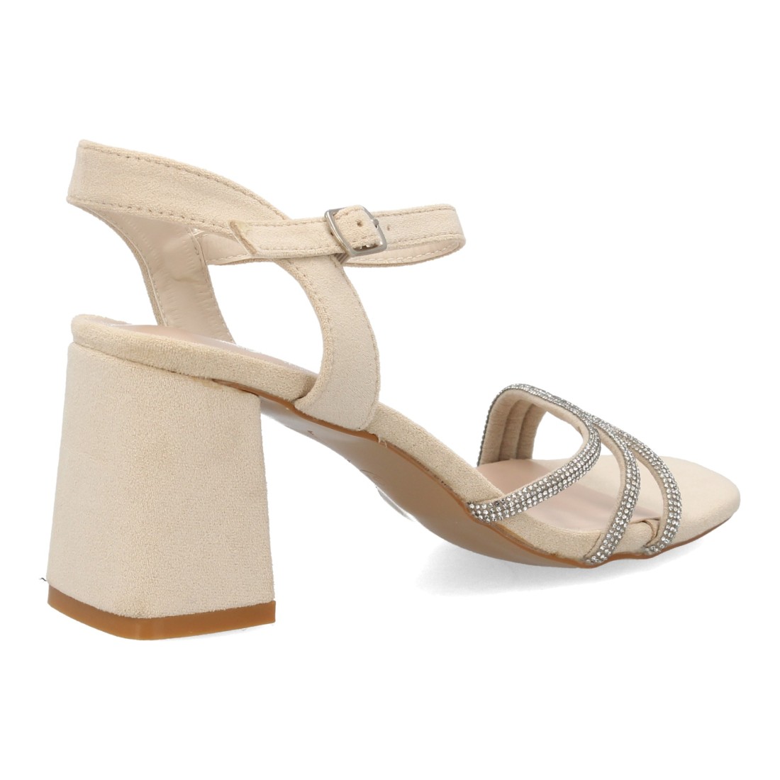 Sandalia Tacón Brillos Beige 4 Sandalia Tacón Brillos Beige - Imagen 4