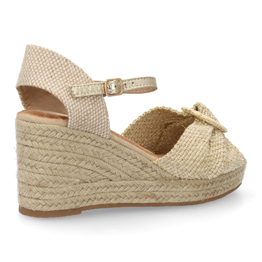Sandalias de Cuña Doradas Estilo Natural 4 Sandalias de Cuña Doradas Estilo Natural - Imagen 4