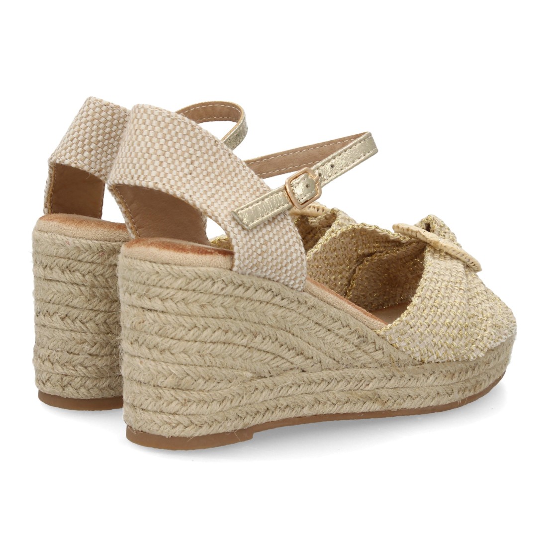 Sandalias de Cuña Doradas Estilo Natural 5 Sandalias de Cuña Doradas Estilo Natural - Imagen 5