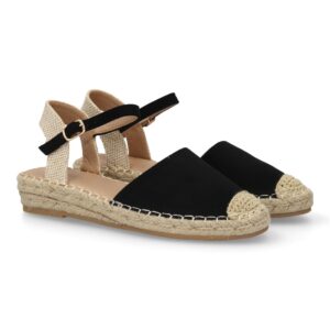 Sandalia Esparto Negra con Pulsera
