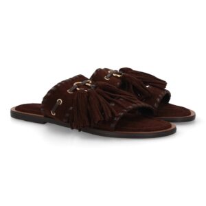 Sandalias Boho Fringe Brown