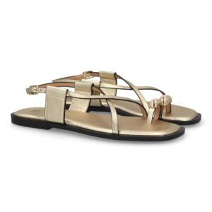 Sandalias Planas Doradas Aurea Glow