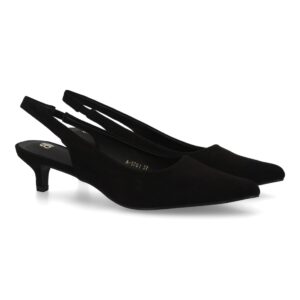 Zapatos Destalonados Negros de Tacón Bajo