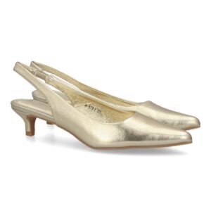 Zapatos Destalonados Dorados de Tacón Bajo