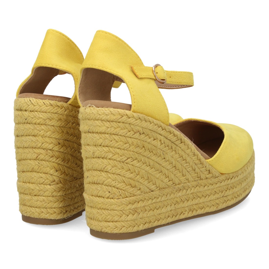 Cuñas de Esparto en Color Amarillo con Pulsera y Cierre de Hebilla 5 Cuñas de Esparto en Color Amarillo con Pulsera y Cierre de Hebilla - Imagen 5
